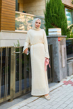 Robe En Maille Ajourée, Crème