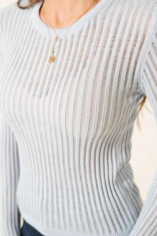 بدلة أطفال زرقاء محبوكة بتصميم مفتوح