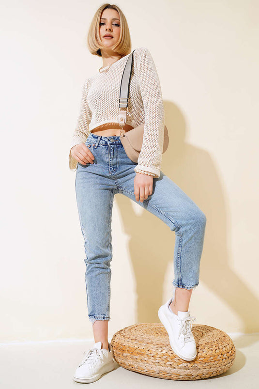 Ajuster Simli Crop Beige