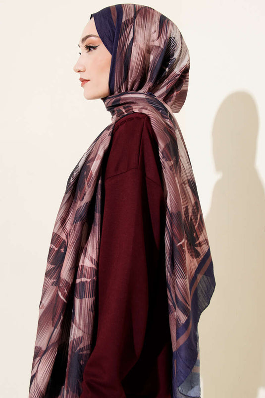Foulard Akvarel à motif bambou, bleu marine