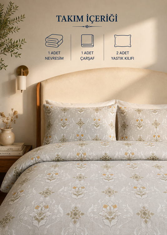 Ensemble de housse de couette double Alessa gris