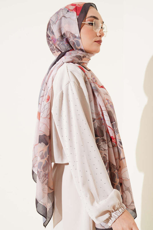 Alice Pattern Lina Shawl Bitter Coffee