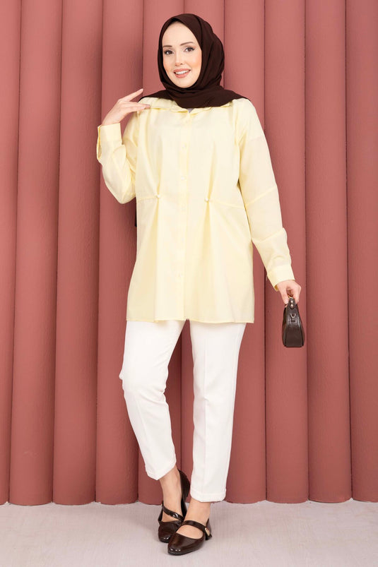 Chemise boutonnée à ceinture Alin Bel jaune