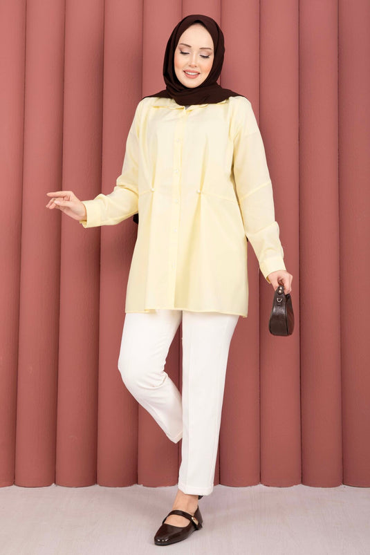 Chemise boutonnée à ceinture Alin Bel jaune