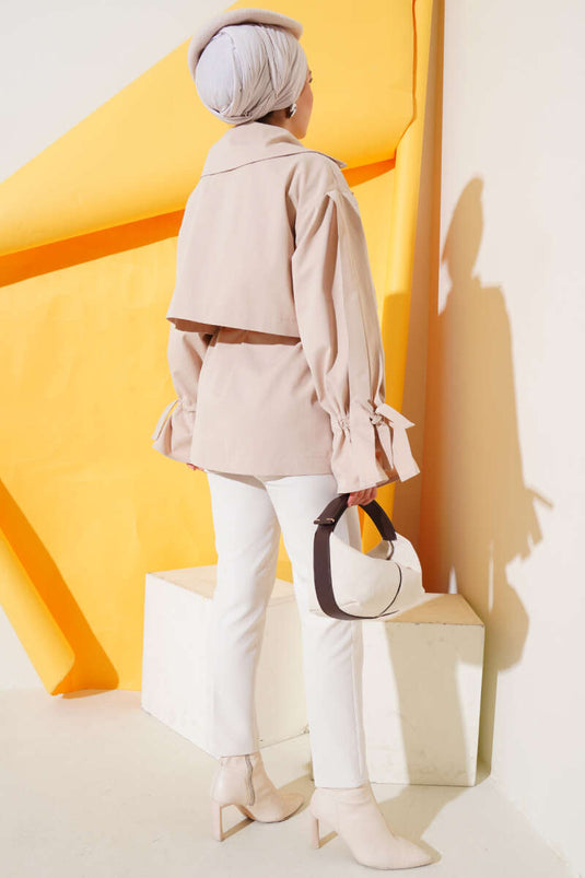 Trench corto Aller dettagliato Beige