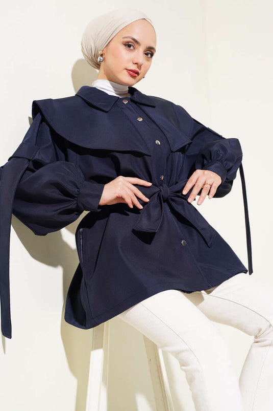 Aller Trenchcoat mit Druckknopfverschluss in Marineblau