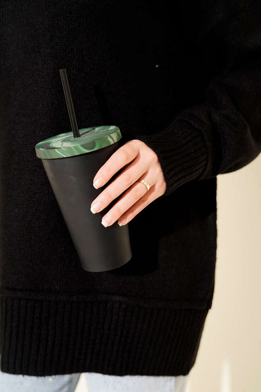 Understitch Soft Knit Tunic Black