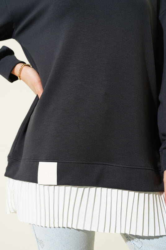 تونيك بطيات سفلية أنثراسيت