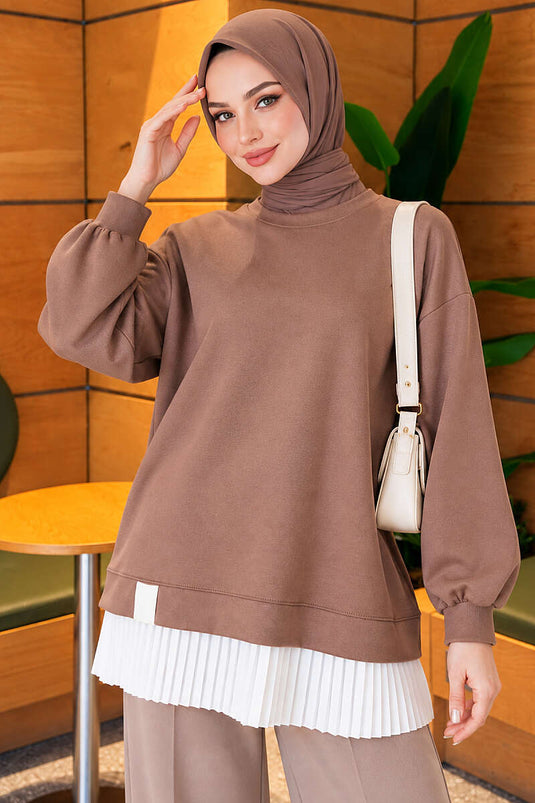 Alt Piliseli Loyşa Tunik Latte