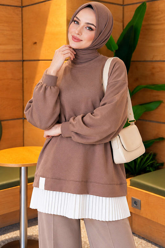 Alt Piliseli Loyşa Tunik Latte