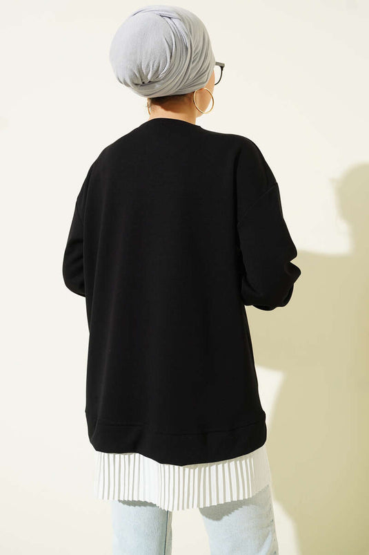 Bottom Pleated Loyşa Tunic Black