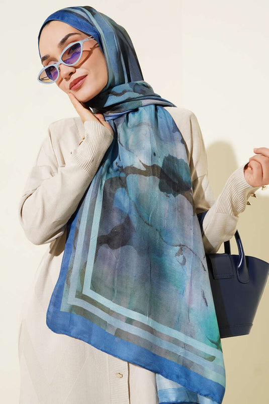 Amber Series Striped Transition Shawl Blue