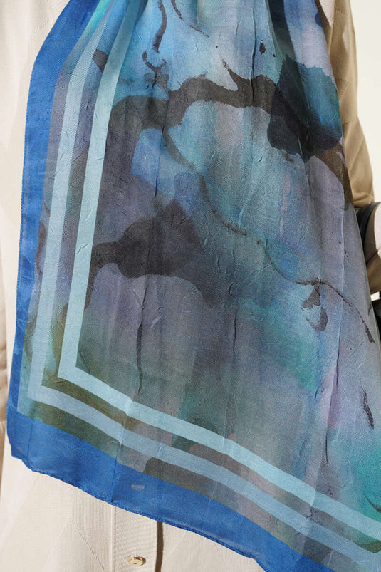 Amber Series Striped Transition Shawl Blue