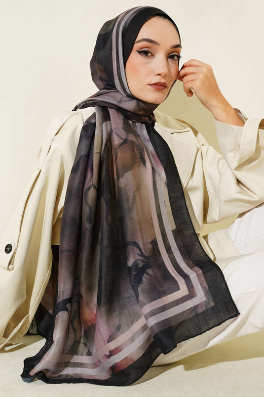 Amber Series Striped Shawl Black