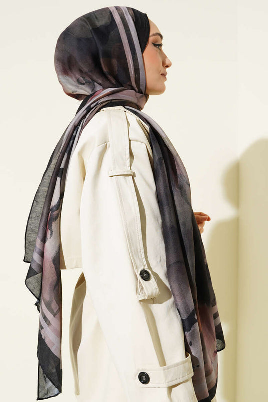 Amber Series Striped Shawl Black