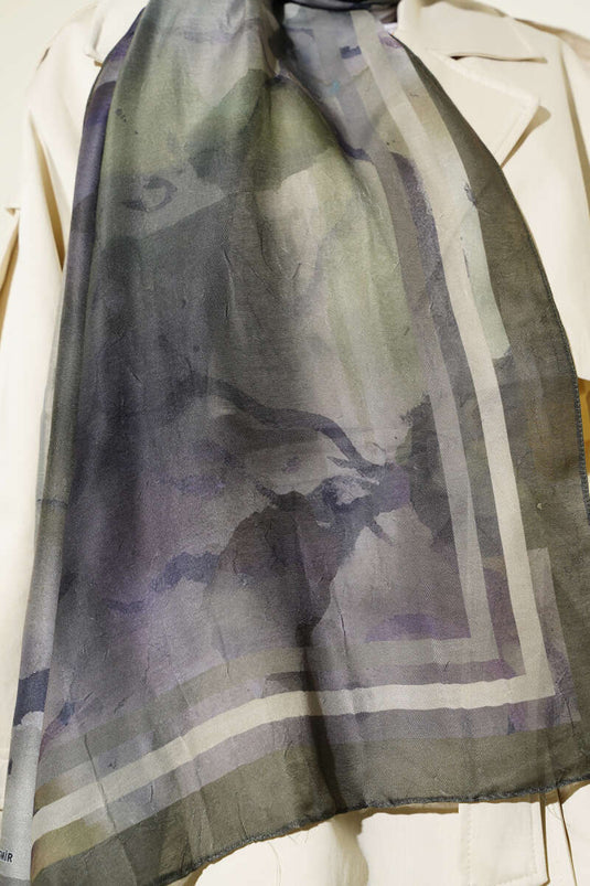 Amber Series Striped Transition Shawl Emerald