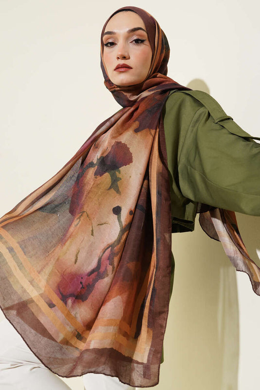 Amber Series Striped Shawl Brown