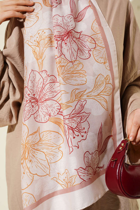 شال ناعم زهري عتيق بلون الموكا