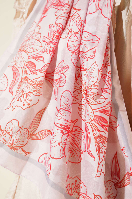 Antique Floral Soft Shawl Pink