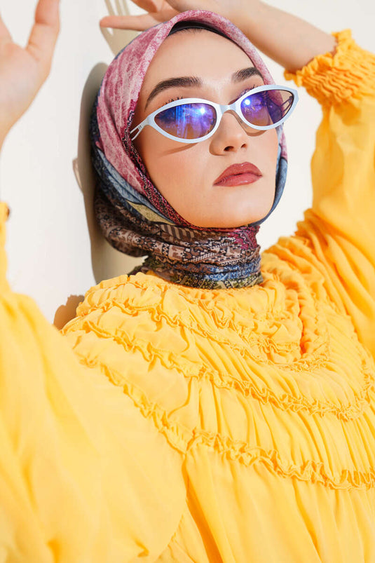 Sciarpa con fantasia antica, grigio ardesia