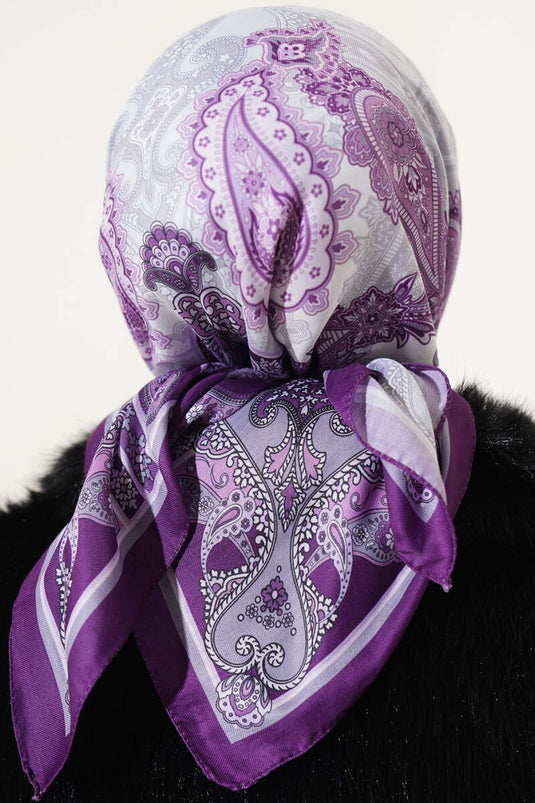 Écharpe Antique à Motif Paisley Violet