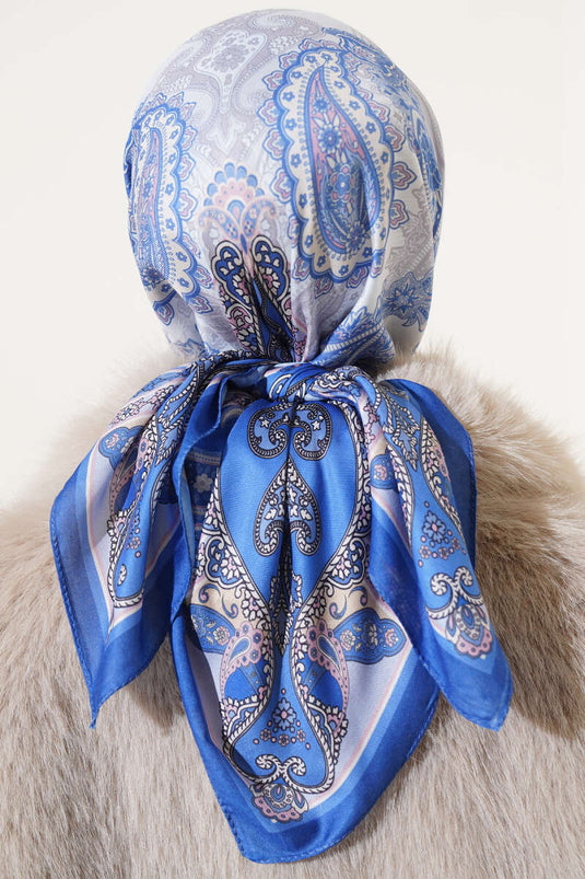 Antique Paisley Pattern Scarf Blue