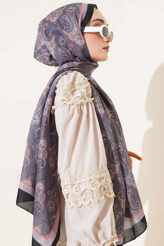 Antique Paisley Pattern Shawl Smoked