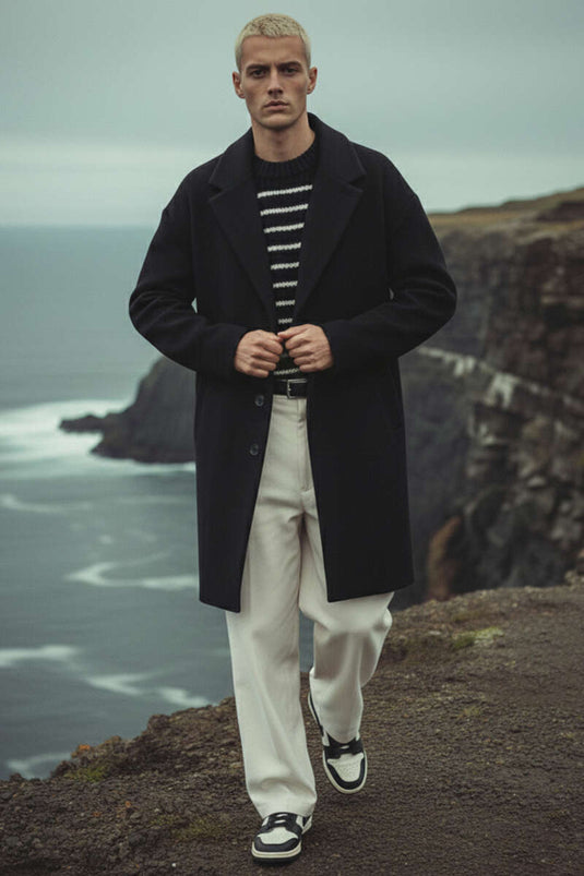 Manteau pour homme Araboy en laine noire