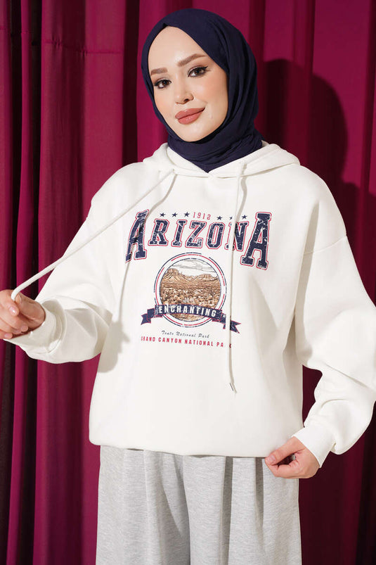 Arizona Printed Sweatshirt Ecru