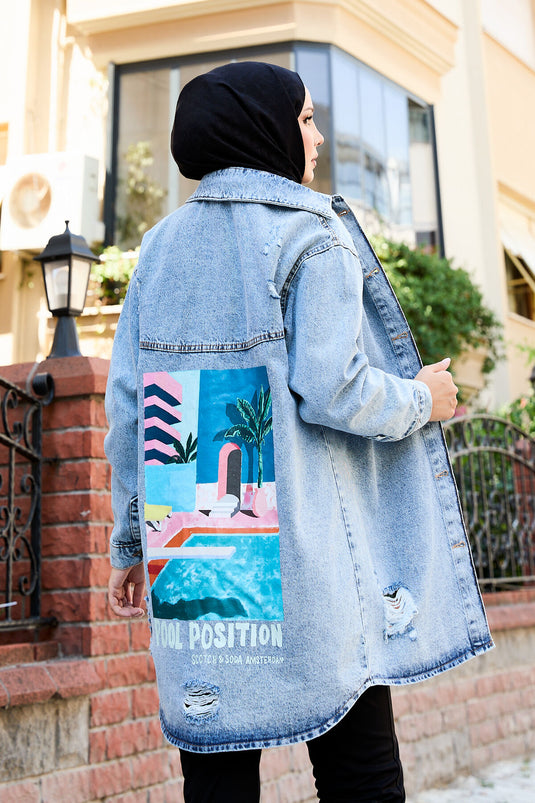 Back Printed Denim Jacket 16