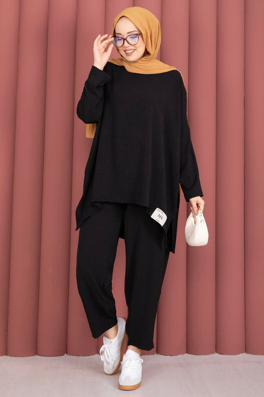 Ensemble d'été ample avec détails Arma noir