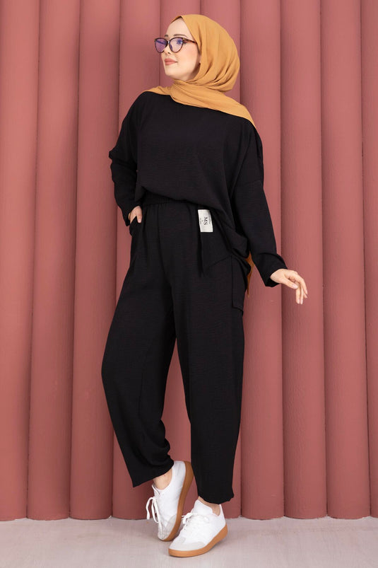 Ensemble d'été ample avec détails Arma noir
