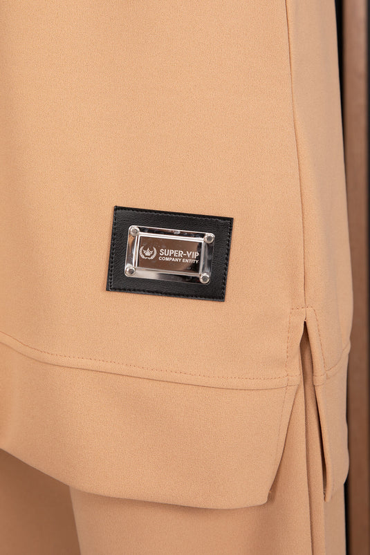 Arma Detaylı Spor İkili Tesettür Takım Camel