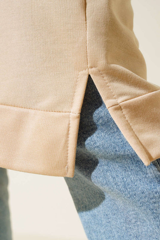 Arma Detaylı Uzun Tunik Bej