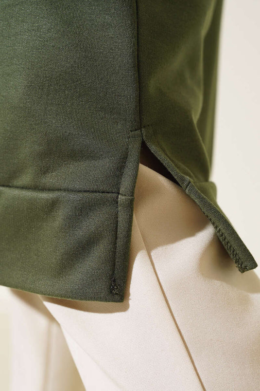 Long Tunic Khaki with Emblem Detail