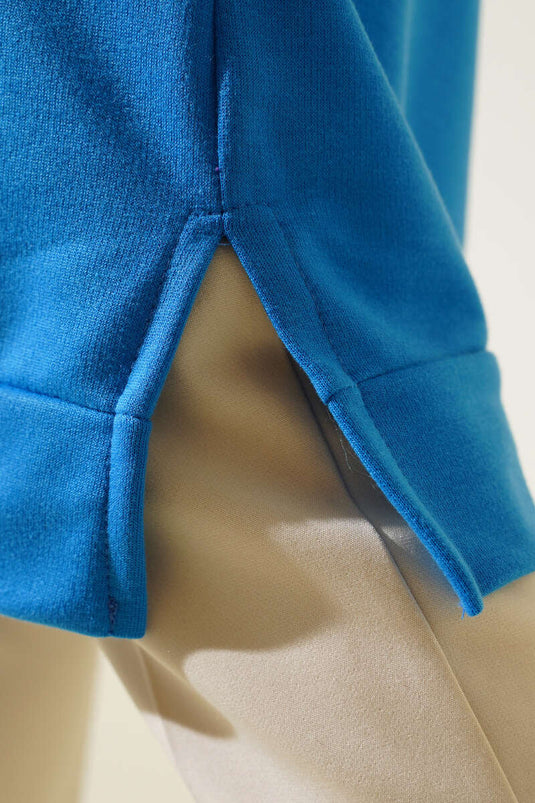 Arma Detaylı Uzun Tunik İndigo