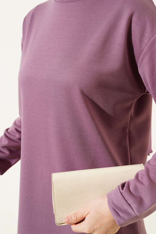 Arma Detaylı Uzun Tunik Magenta