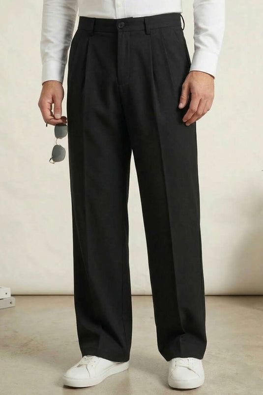 Pantalon en lin pour homme armuré noir