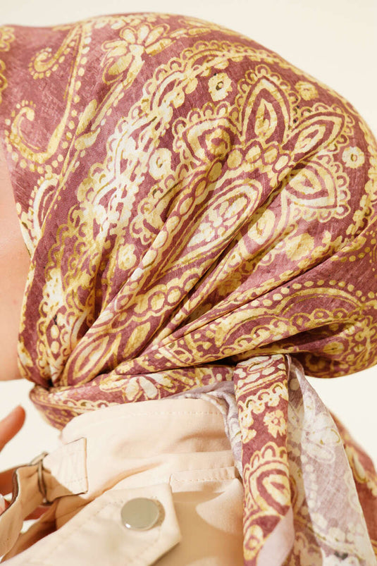 Arya Authentic gemusterter Schal, Softbraun