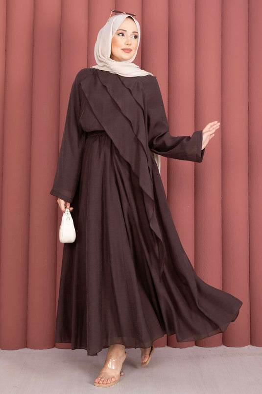 Ensemble jupe à volants asymétriques marron