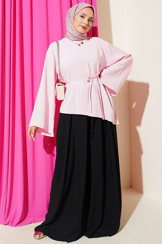 Tunique Rose Asymétrique À Nœud