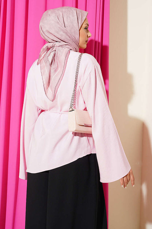 Tunique Rose Asymétrique À Nœud