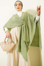 Poncho en tricot à coupe asymétrique vert avocat