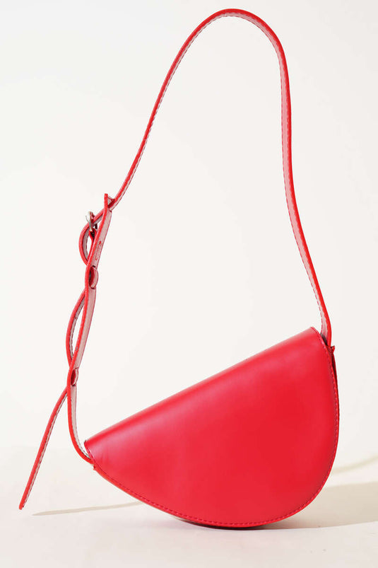 Asymmetrische Schultertasche Rot