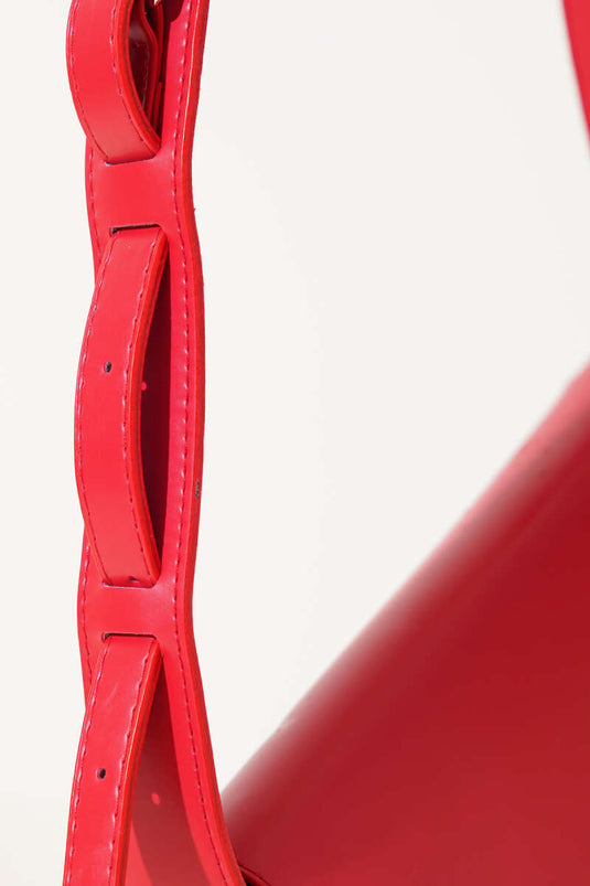 Asymmetrische Schultertasche Rot