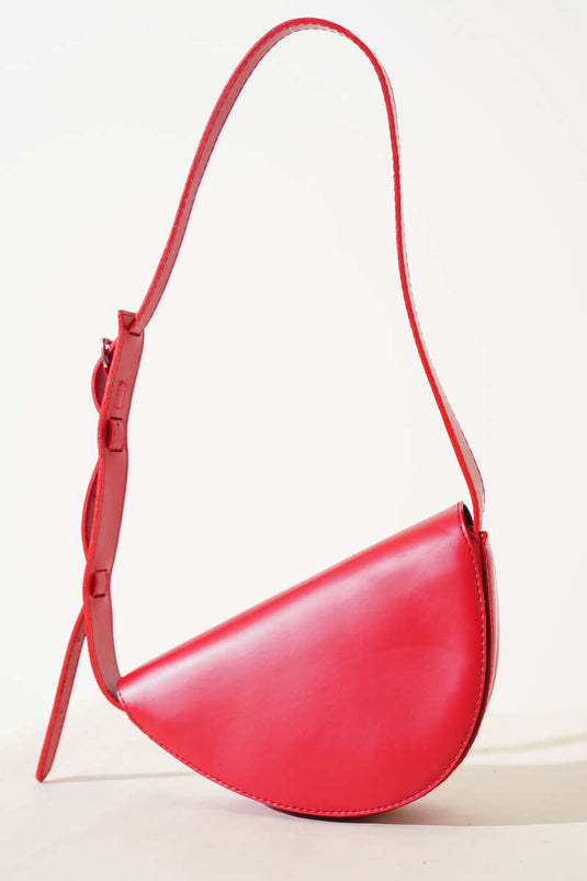 Asymmetrische Schultertasche Rot