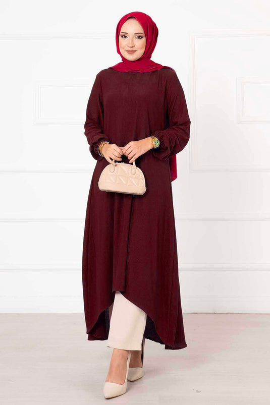 Asimetrik Tunik Bordo