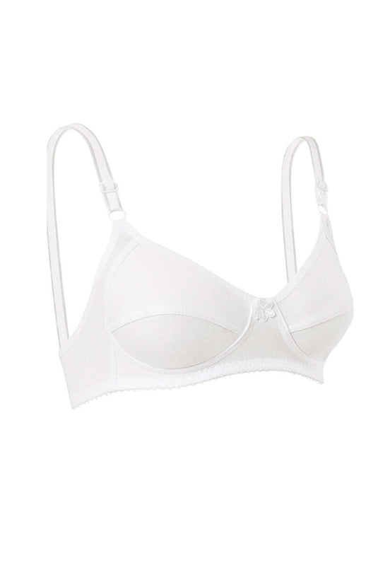Soutien-gorge en coton peigné blanc à bretelles