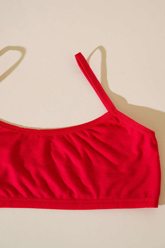Bustier à bretelles sans jupon bordeaux