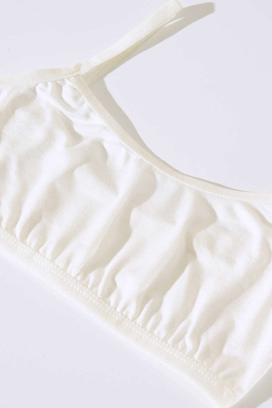 Bustier sans animaux à bretelles couleur écru